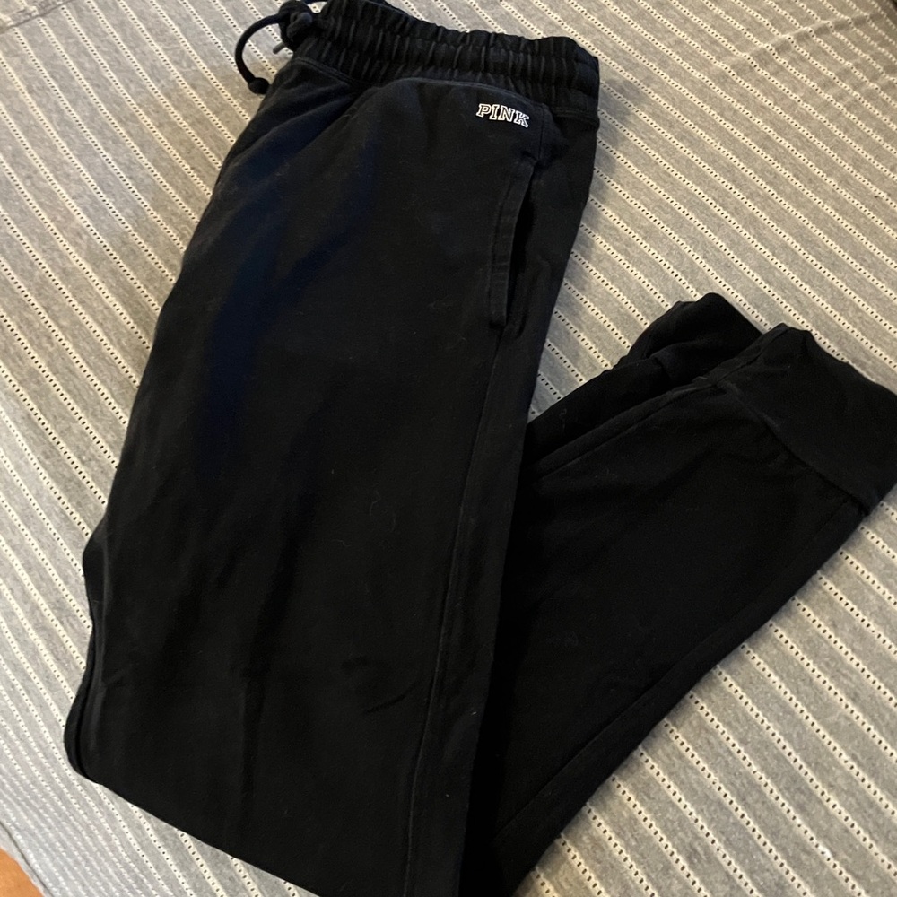 PINK Victoria's Secret Black Fleece Joggers